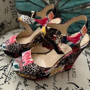 Jessica Simpson Floral Wedge Sandals